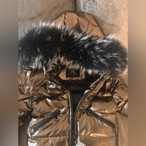 Kids Winter Down puffer coat with nature fur